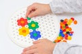 mosaic puzzle art for kids, children& x27;s creative game Royalty Free Stock Photo