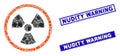 Radiation Danger Mosaic and Scratched Rectangle Nudity Warning Stamp Seals Royalty Free Stock Photo