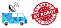 Collage Radio Control Car with Scratched By Robot Seal Royalty Free Stock Photo