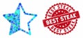 Mosaic Rating Star with Grunge Best Steak Stamp