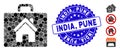 Mosaic Realty Case Icon with Scratched India, Pune Stamp