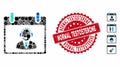 Mosaic Reception Operator Calendar Day Icon with Scratched Normal Testosterone Seal Royalty Free Stock Photo
