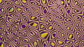 Mosaic with rectangular shapes in purple and yellow color deforming randomly. 3D Animation