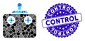 Mosaic Remote Control Icon with Textured Control Seal