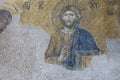 Mosaic with the representation of Christ Pantocrator. Hagia Soph Royalty Free Stock Photo