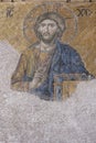 Mosaic with the representation of Christ Pantocrator. Hagia Soph Royalty Free Stock Photo