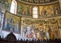 Mosaic representation of the Coronation of the Virgin, Basilica of Santa Maria in Trastevere Royalty Free Stock Photo