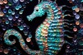 Mosaic representation of a seahorse