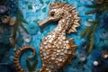 Mosaic representation of a seahorse Royalty Free Stock Photo