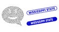 Elliptic Collage Rich Smiley Message with Scratched Mississippi State Seals
