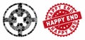 Mosaic Roulette with Textured Happy End Stamp