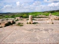 Mosaic in the ruins of a church from the Byzantine period Royalty Free Stock Photo