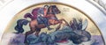 Mosaic of Saint George at the Church of Saint Sava in Belgrade Royalty Free Stock Photo