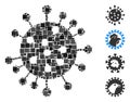 Square SARS Virus Icon Vector Mosaic