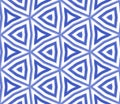 Mosaic seamless pattern. Indigo symmetrical