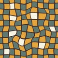 Mosaic seamless pattern yellow and emerald colors