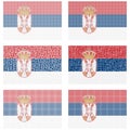 Mosaic Serbia flag set