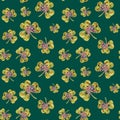 Mosaic shamrock seamless pattern