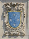 Mosaic shield of renowned port city Sydney at the facade of United States Lines-Panama Pacific Lines Building