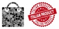 Mosaic Shopping Bag with Scratched Italian Product Stamp