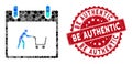 Mosaic Shopping Cart Calendar Day with Distress Be Authentic Stamp