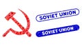 Rectangle Collage Sickle and Hammer with Distress Soviet Union Stamps Royalty Free Stock Photo