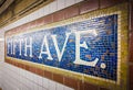 Mosaic sign at The Fifth Avenue Subway Station in Manhattan Royalty Free Stock Photo