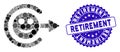 Mosaic Smile Exit Icon with Grunge Retirement Seal