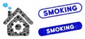 Rectangle Mosaic Smoking Factory with Distress Smoking Stamps