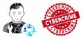 Mosaic Social Engineer with Distress Cybercrime Seal Royalty Free Stock Photo