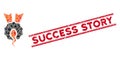 Sperm Winner Mosaic and Grunge Success Story Stamp Seal with Lines