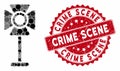 Mosaic Spotlight Rack with Grunge Crime Scene Seal