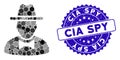 Mosaic Spy Icon with Textured CIA Spy Seal