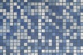 Mosaic Square Ceramic Tiles Blue White Color Abstract Bath Pattern Toilet Texture Background Royalty Free Stock Photo