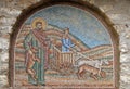 Mosaic of St Naum above entrance of Saint Naum Monastery near Ohrid in Macedonia