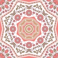 Mosaic star floral seamless pattern