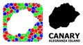 Mosaic Stencil and Solid Map of Alegranza Island Royalty Free Stock Photo