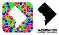 Mosaic Stencil and Solid Map of District Columbia Royalty Free Stock Photo