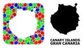 Mosaic Stencil and Solid Map of Gran Canaria Royalty Free Stock Photo