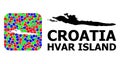 Mosaic Stencil and Solid Map of Hvar Island