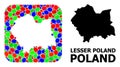 Mosaic Stencil and Solid Map of Lesser Poland Province