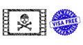 Collage Stolen Movie Icon with Distress Visa Free Seal