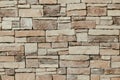 Mosaic stone rock sandstone puzzle tile texture pattern building exterior decoration wallpaper background Royalty Free Stock Photo