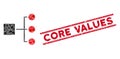 Structure Diagram Mosaic and Grunge Core Values Stamp with Lines Royalty Free Stock Photo