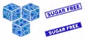 Sugar Cubes Mosaic and Distress Rectangle Stamps