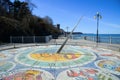 Mosaic sundial with zodiac signs