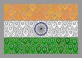 Pointer India Flag - Collage of Map Pointers Royalty Free Stock Photo