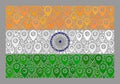 Pointer India Flag - Collage of Map Pointers