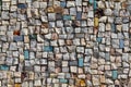 Mosaic Texture of little stone wall (close-up) Royalty Free Stock Photo