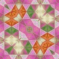 Mosaic texture tile effect, kaleidoscope background polygonal carpet ornament